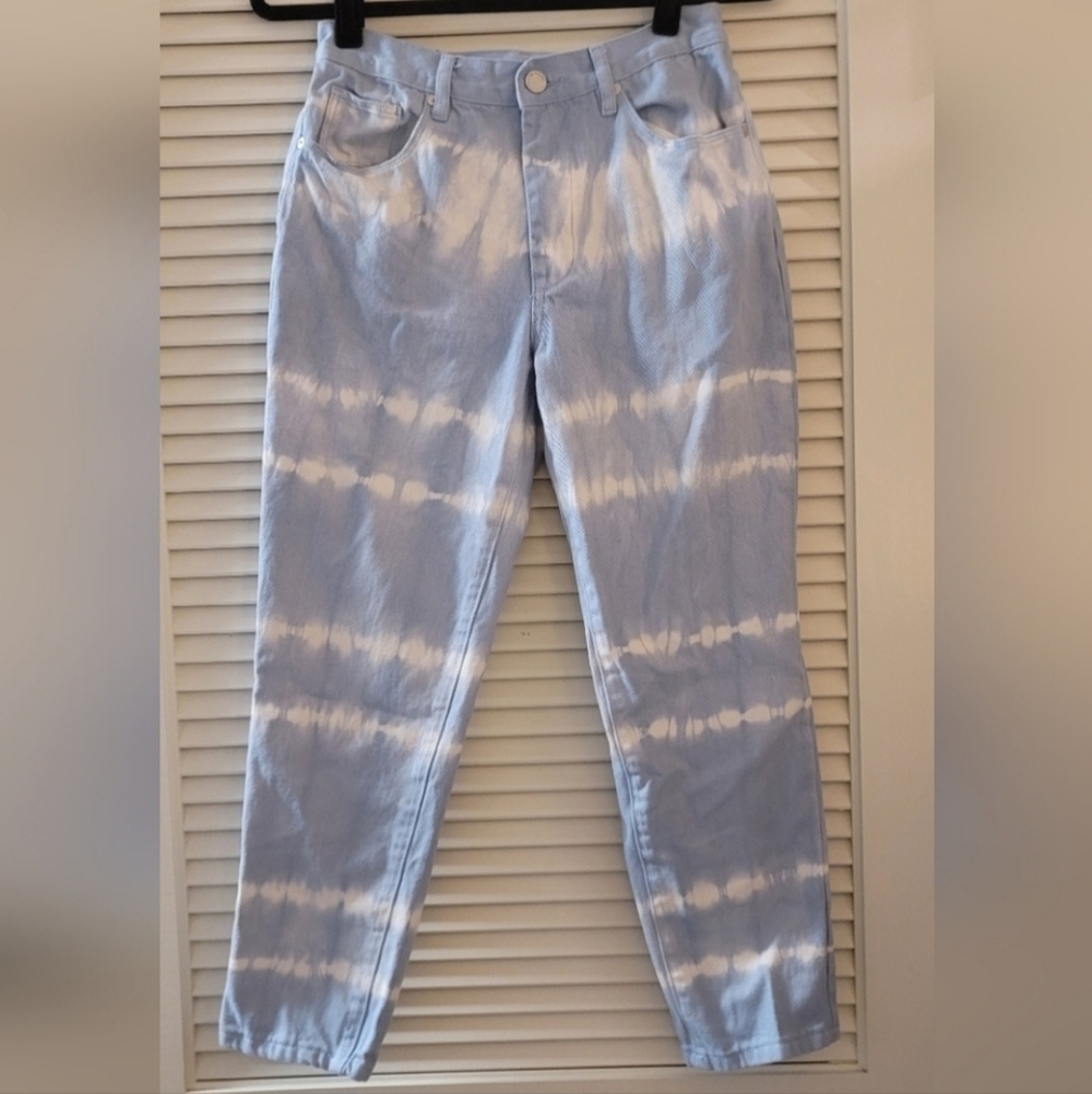 Blank NYC - Blue & White The Rivington 100% Cotton Tie-Dye High Rise Jeans